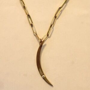 Jennifer Fisher 14k gold pendent with single diamond